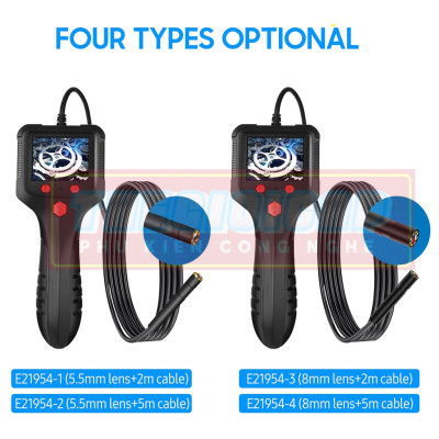 Camera Nội Soi Công Nghiệp Màn Hình 2.4 inch 1080P Kỹ Thuật Số Chống Nước IP67 Dây Cứng P100 - Hàng Nhập Khẩu