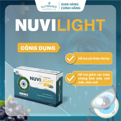 Viên uống Nuvilight hỗ trợ tăng cường thị lực, giảm khô mắt mỏi mắt (Hộp 30 viên) - Nutramed