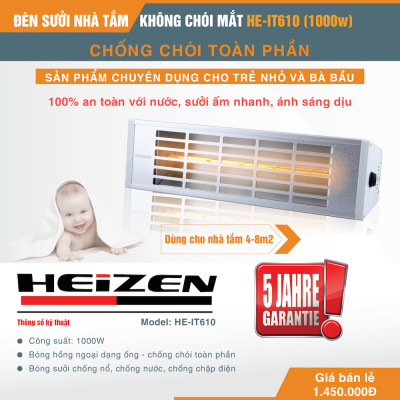 Đèn sưởi nhà tắm Heizen HE-IT610 Hàng chính hãng