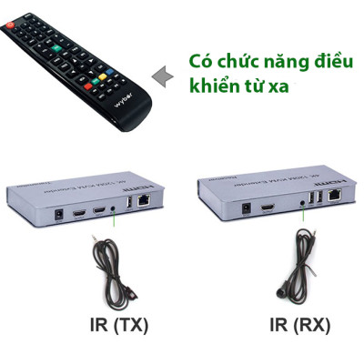 HDMI to Lan - Bộ khuếch đại HDMI 120M qua cáp mạng lan Sinoamigo HDES120-KVM , thêm 3 cổng USB kết nối phím chuột - Hàng chính hãng