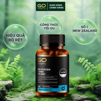 GO OYSTER + ZINC 1-A-DAY 60 VIÊN - Tinh chất hàu nhập khẩu chính hãng GO Healthy New Zealand