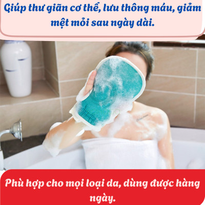 Bộ Găng Tẩy Da Chết + Dây Kỳ Lưng + Bông Tắm Bộ Chăm Sóc Da Body Chuyên Sâu  Combo Tắm Sạch - Da Mịn 3 Trong 1