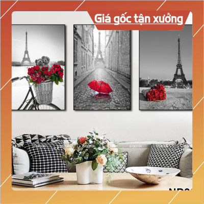 Bộ tranh treo tường phong thủy trang trí nội thất hình lá cây nhiệt đới đẹp và giá gốc tại xưởng