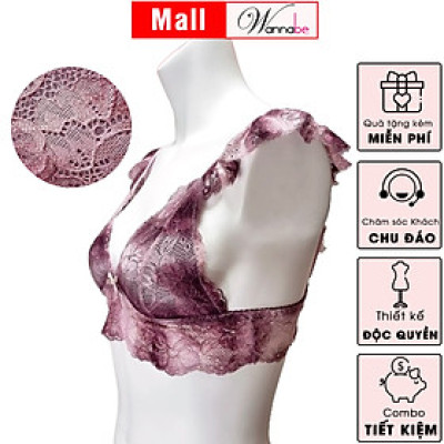 Áo ngực brallet WANNABE ANR08 áo chíp không mút, không gọng, thoải mái với ren dây vai cánh tiên nữ tính điệu đà