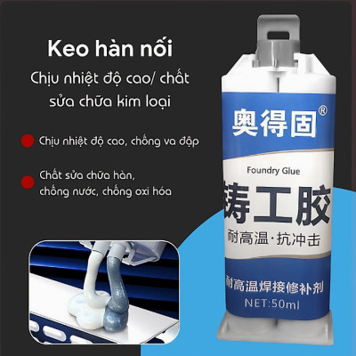 Keo hàn sắt thép kim loại KG742 chịu nhiệt chịu va chạm tác động mạnh, hàn gắn sữa chữa mọi vết nứt vỡ siêu bền, chống thấm 85g