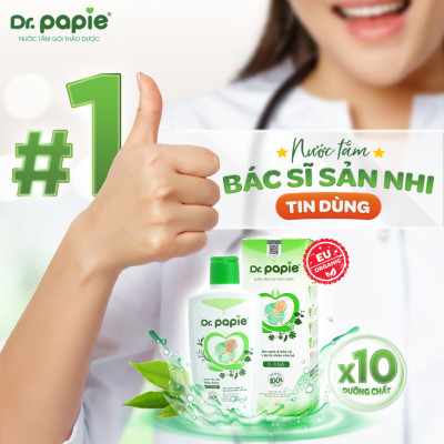 Mua Nước Tắm Thảo Dược Dr.Papie Chai lớn 500ml Cho Bé Sơ Sinh Đến 3 Tuổi Tặng 2 Khăn Sữa