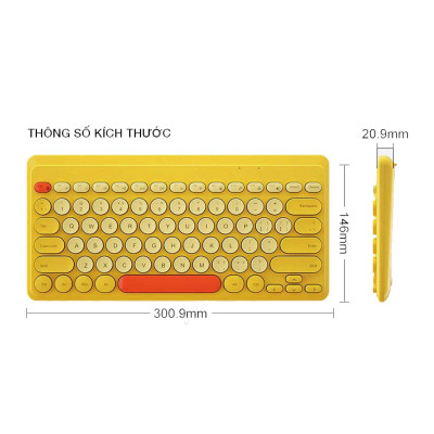 Bàn phím không dây HXSJ K610 USB2.4G giảm ồn, gọn nhẹ dễ mang đi, phù hợp PC/ Laptop/ Điện thoại- Hàng chính hãng