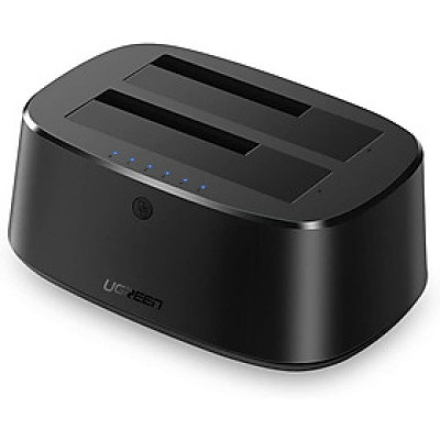 Ugreen UG50857CM198TK USB 3.0 đế gắn 2 ổ cứng max 16tb có 2 khay ra SATA EU - HÀNG CHÍNH HÃNG