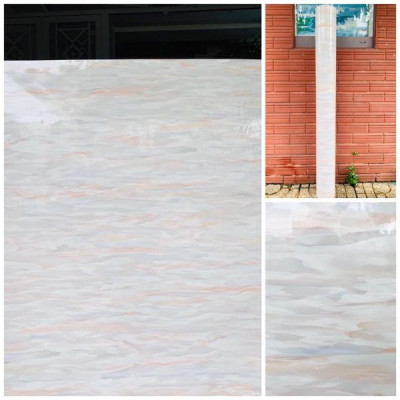 Decal cuộn đá hoa cương vân trắng hồng có sẵn keo DTL143(60x500cm)