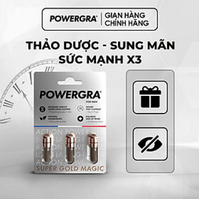 Viên uống phục hồi và tăng cường sức khỏe sinh lý nam giới Powergra (Super Gold Magic) - Vỉ dùng thử 3 viên