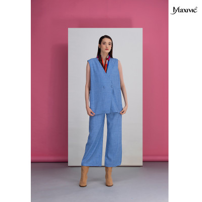 Áo khoác blazer xanh cotpo Maxivic M092304A