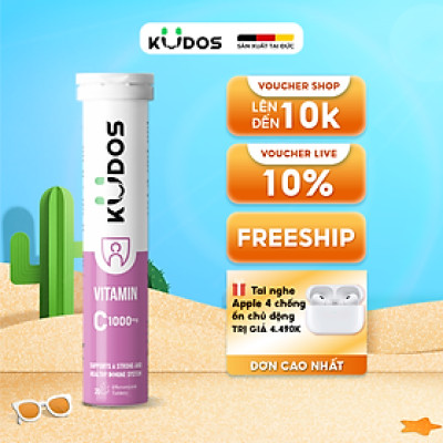 Thực phẩm bảo vệ sức khỏe KUDOS VITAMIN C 1000 MG hương dưa hấu (20 viên/tuýp)