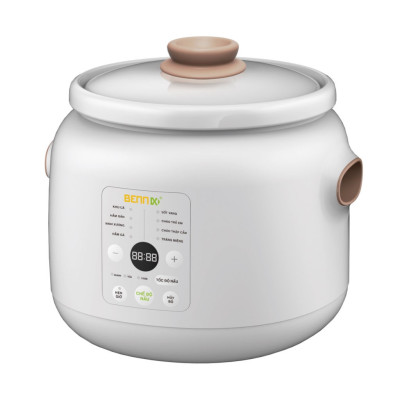 Nồi nấu cháo chậm điện tử Bennix BN-30SLC - Dung tích 3 lít - 8 chức năng - 3 tốc độ nấu - Hàng chính hãng