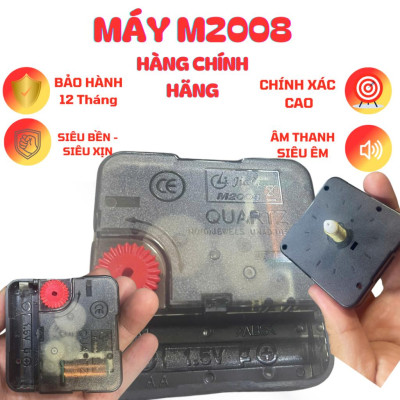 Máy Đồng Hồ Treo Tường M2008 – Kim Giật – Trục Đồng 16mm – Bảo Hành 12 Tháng