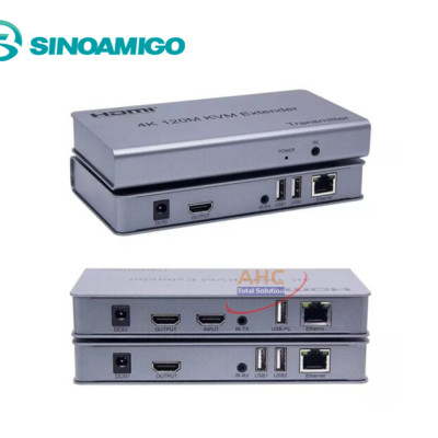 HDMI to Lan - Bộ khuếch đại HDMI 120M qua cáp mạng lan Sinoamigo HDES120-KVM , thêm 3 cổng USB kết nối phím chuột - Hàng chính hãng