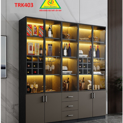 Tủ rượu cánh kính, tủ trưng bày rượu TRK403- Nội thất lắp ráp Viễn Đông ADV
