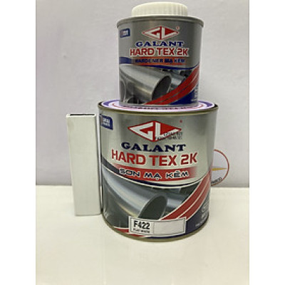 Sơn sắt mạ kẽm không cần lót Galant Hard Tex 2K Flat White F422 1L/bộ
