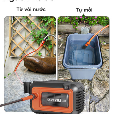 Máy rửa xe áp lực cao ABG yili YLQ4280G-Plus rửa xe cao áp công suất lớn 1800W có đồng hồ đo áp suất, máy rửa xe gia đình, công nghiệp, thiết kế nhỏ gọn - Hàng chính hãng