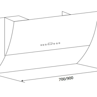 Máy Hút Mùi Kính Vát Cong KAFF KF-LUX-AT70H-BK (KF-LUX-AT90H-BK) - Hàng Chính Hãng