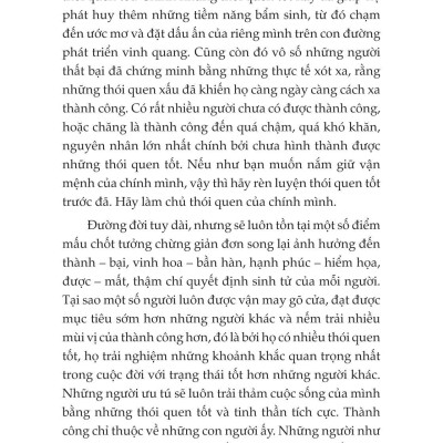 Thói Quen Tốt Tạo Ra Cuộc Sống Chất