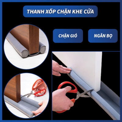 Combo 3 cặp thanh chắn khe cửa (ron chắn khe cửa) chống thoát hơi máy lạnh, máy điều hòa