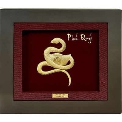 Tranh Vàng 24K PRIMA ART - Rắn Nhanh Nhẹn - Kích thước 18 x 20 cm - CGS-0411-17