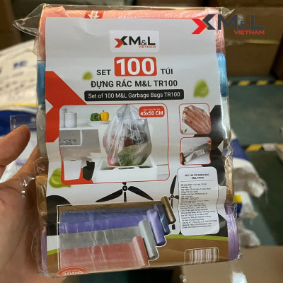 Set 100 túi đựng rác tự hủy sinh học M&L TR100