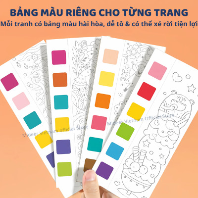 Tranh Tô Màu Nước Kèm Cọ Mideer Watercolour Painting cho bé