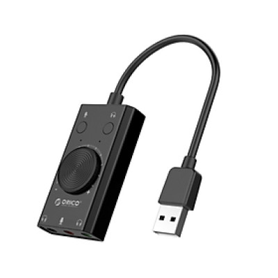 Bộ Chuyển Đổi Card Âm Thanh USB 2.0 ORICO-SC2-BK-BP  Sang Mic + Loa - Hàng chính hãng
