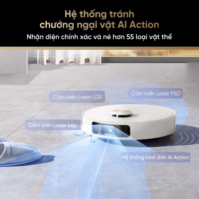 Robot Hút Bụi Lau Nhà Dreame L10s Ultra Gen 2 Xòe Giẻ, Giặt Nước Nóng Lực Hút 10.000 Pa - Hàng Chính Hãng