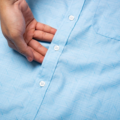 Áo Sơ Mi Nam Công Sở Trung Niên Thương Hiệu Anton Dài Tay Màu Xanh Ngọc Họa Tiết In Chìm Y8560