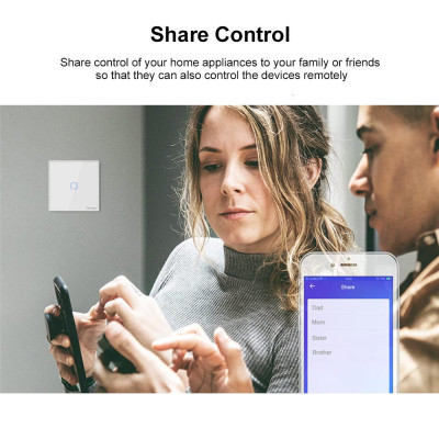 Bảng điều khiển từ xa tiêu chuẩn SONOFF T2EU3C-TX 3 gang công tắc đèn tường WiFi thông minh 433Mhz