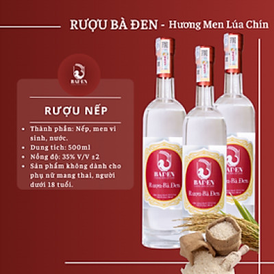 Rượu nếp Bà Đen chai thủy tinh 500ml