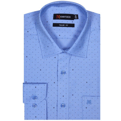 Áo sơ mi nam KHATOCO dài tay họa tiết A1MD468T1-CNIN394-2508-D