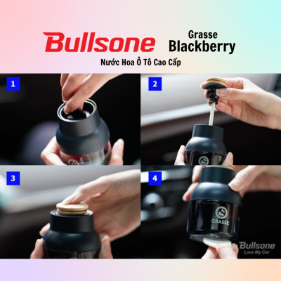 Nước Hoa Ô Tô Cao Cấp Bullsone Grasse Blue 100ml Blackberry/Aqua/Apple Mango/Sicilian Lime - Hàng Chính Hãng