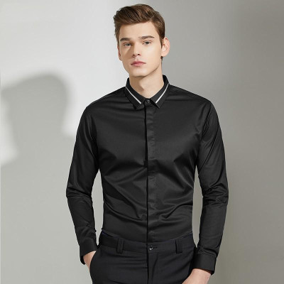 Áo sơ mi nam dài tay phối viền cổ thời trang SITAKI 