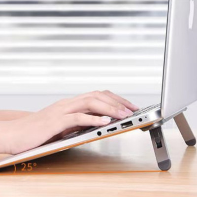 Giá đỡ laptop tản nhiệt dành cho máy tính macbook hợp kim nhôm dạng dán siêu gọn - Hàng chính hãng