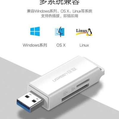 Ugreen UG40753CM104TK Màu Trắng Đầu đọc thẻ nhớ USB 3.0 sang SD TF cao cấp - HÀNG CHÍNH HÃNG
