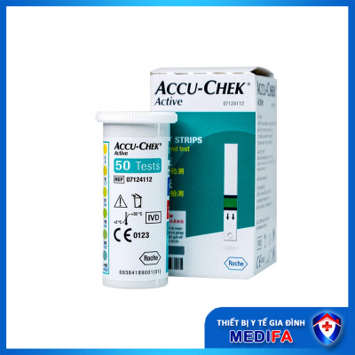 Hộp 50 Que Thử Đường Huyết Accu-Chek Active Nhập Khẩu Chính Hãng Roche