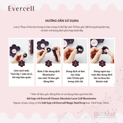 Viên Tế bào gốc đông khô tinh khiết Chống lão hóa EVERCELL Chaum Absolute Luxe Cell Charger 14 viên 
