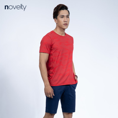 Áo thun nam Novelty cổ tròn họa tiết in chìm 190207