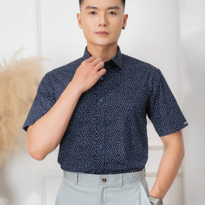 Áo sơ mi nam ngắn tay ALIGRO nhiều màu chất liệu cotton tự nhiên cao cấp, vạt bằng form custom trẻ trung ALGS-C66