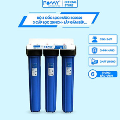 Bộ 3 Cốc Lọc Nước 20inch Dùng Cho Căn Hộ Chung Cư - Hàng Chính Hãng Famy Model BC0320