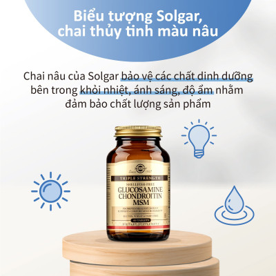 NHẬP KHẨU USA CHÍNH HÃNG - Viên uống hỗ trợ bôi trơn xương khớp, tăng cường độ đàn hồi tế bào sụn Solgar Glucosamine Condrotin MSM 