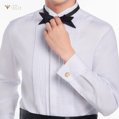 ÁO SƠ MI TRẮNG TUXEDO, KHUY ẨN, CỔ TAY CUFFLINK, CHẤT LIỆU BAMBOO CAO CẤP, THƯƠNG HIỆU THE SUITS HOUSE
