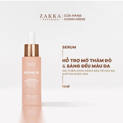 [MINISIZE] Tinh Chất Revival B3 Zakka Naturals Hỗ Trợ Mờ Thâm Đỏ Và Sáng Đều Màu Da 15ml