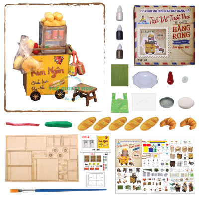MÔ HÌNH TỰ LẮP RÁP DIY SÀI GÒN XƯA - XE BÁNH MÌ - HR04
