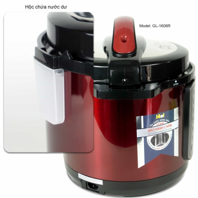 Nồi Áp Suất Điện Gali GL-1606R. Dung tích 6L, nồi đa năng 14 chức năng nấu. Thiết kế hiện đại, nhỏ gọn. Hàng chính hãng bảo hành 24 tháng.
