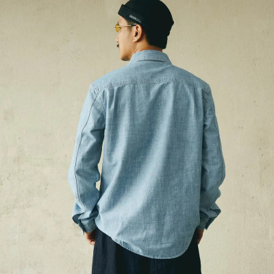 Áo sơ mi denim tay dài nam Form Fitted - RT 10S25DSH012 | ROUTINE CÀ MAU