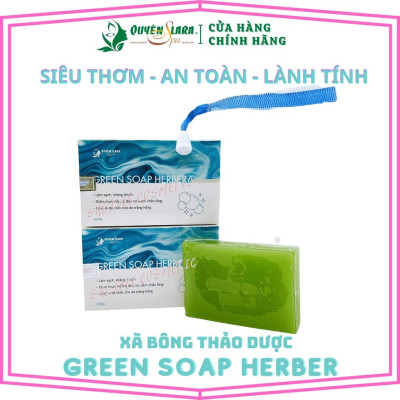 Xà Bông Thảo Dược Green Soap Herber Quyên Lara 100 Gram, Siêu Thơm,Tinh Chất Thiên Nhiên, Sáng Da